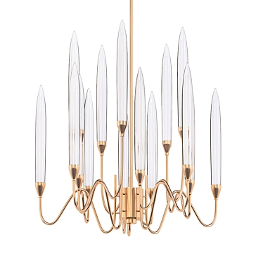 Modern Candle-Shaped Chandelier 3D model image 1 
