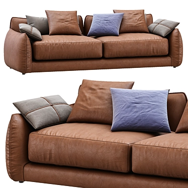 Luxurious Leather Sofa: James By Montauksofa 3D model image 1 