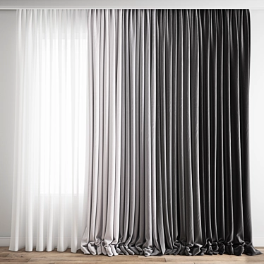 Elegant Curtain 157: High-Quality Polygonal Model 3D model image 1 