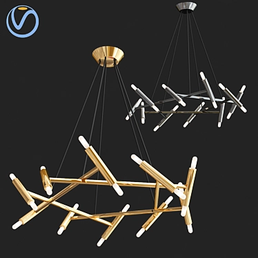 Minimalist Pendant Chandelier 3D model image 1 