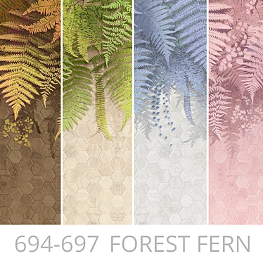 Fern Forest Wallpapers: Nature-Inspired Murals & Panels 3D model image 1 