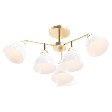 Paola Ceiling Chandelier - Elegant Glass Shades 3D model image 1 