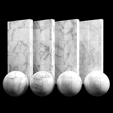 Whute Calcatta Grid Marble: Versatile PBR Texture 3D model image 1 