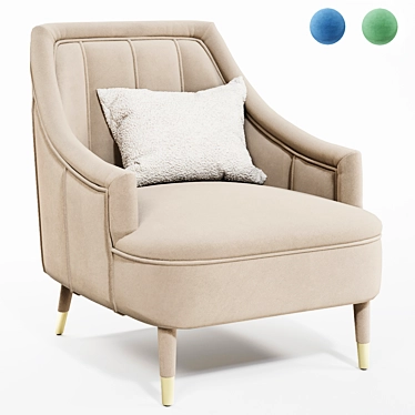 Elegant Cordoba Armchair for Luxurious Comfort 3D model image 1 