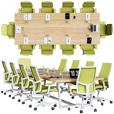 Optimized High Detail Conference Table 3D model image 1 
