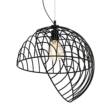 Elegant Black Dana Pendant Light 3D model image 1 