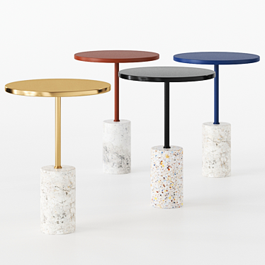 NARRO Scandinavian Navy Terrazzo Side Table 3D model image 1 