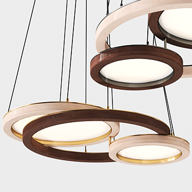 Rennes Solid Wood Pendant Lamp 3D model image 1 