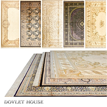 Title: DOVLET HOUSE Carpets Set (5 pieces, part 599) 3D model image 1 