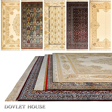 DOVLET HOUSE 5pc Carpets Bundle (Part 600) 3D model image 1 