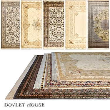 DOVLET HOUSE 5-Piece Silk Carpets (Part 601) 3D model image 1 