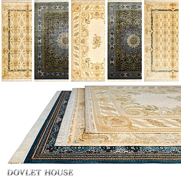 Luxury Silk Carpets Set (602) 3D model image 1 