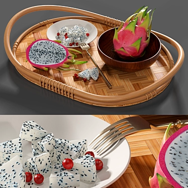 Varfint Ikea Tray & Pitaya - Smoothed 3D Model with Textures 3D model image 1 