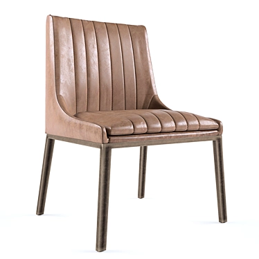 Vintage Leather Dining Chair 3D model image 1 