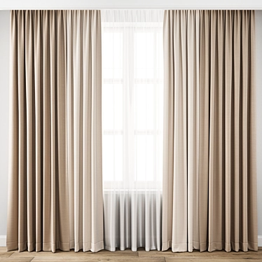 Poly Curtain Model - 3ds Max & Obj 3D model image 1 