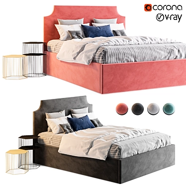 Adona Bed: Elegant and Versatile 3D model image 1 