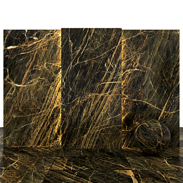 Elegant Meran Brown Marble Slabs 3D model image 1 