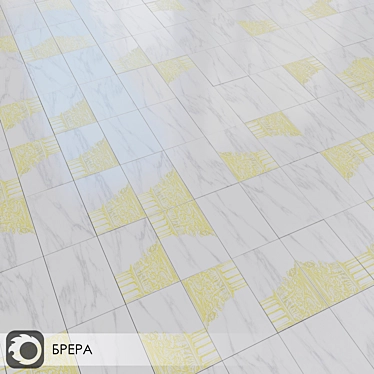 Milano Brera: White & Yellow Ceramic Wall Tiles 3D model image 1 