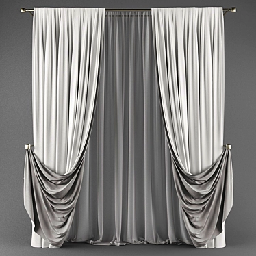 Elegant Polys & Verts Curtains 3D model image 1 