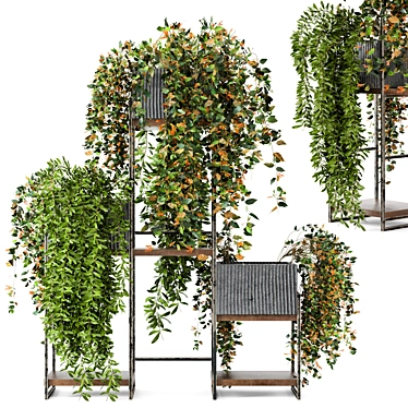  Rusty Concrete Pot Indoor Plants - Set 67 3D model image 1 