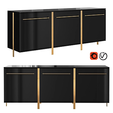 Elegant Versaga Sideboard - Stylish Storage Solution 3D model image 1 