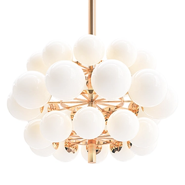 Vintage Opaline Glass Chandelier 3D model image 1 