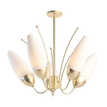 Amee 5-Light Brass Chandelier 3D model image 1 