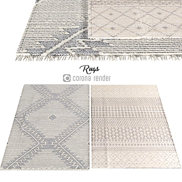 Stylish Polyblend Carpets 3D model image 1 