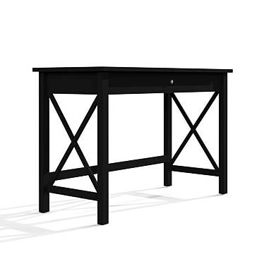 Sleek Black Pine Desk 3D model image 1 