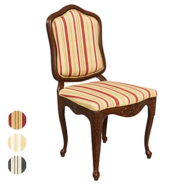 Elegant Carved Wood Chair 3D model image 1 