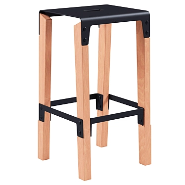 Rustic Loft Bar Stool 3D model image 1 