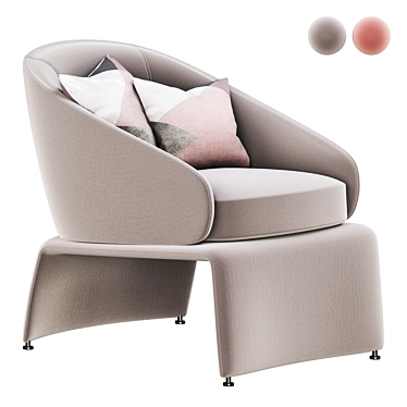 Modern Minotti HALLEY Armchair 3D model image 1 