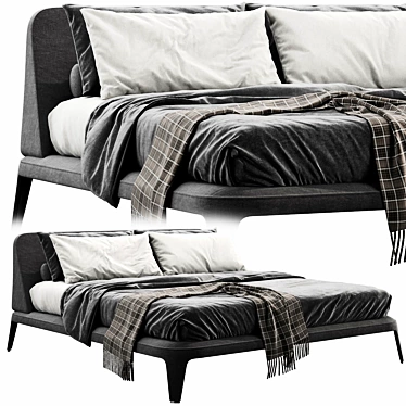 Luxurious Poliform Kelly Imbottito Bed 3D model image 1 