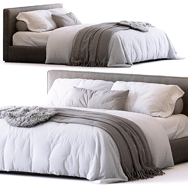 Elegant Stone Bed by Meridiani 3D model image 1 