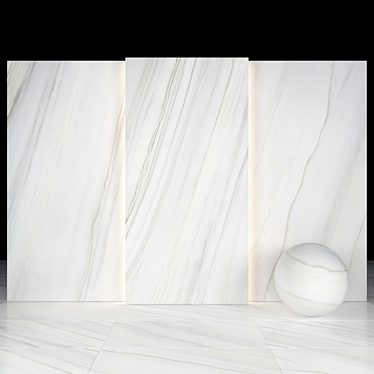 Luminous White Lasa Marble 3D model image 1 
