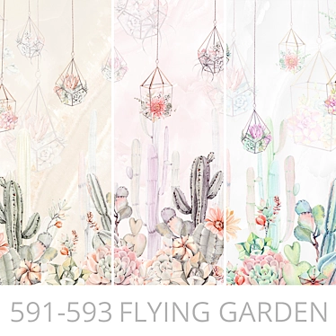 Flying Garden Wallpapers: Customizable, Seamless Texture 3D model image 1 