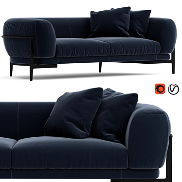 Natuzzi Oblo Modern Sofa 3D model image 1 