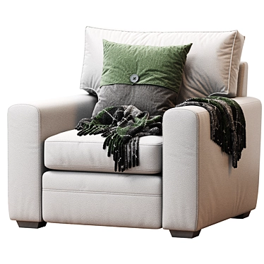 Elegant Pearce Square Armchair 3D model image 1 