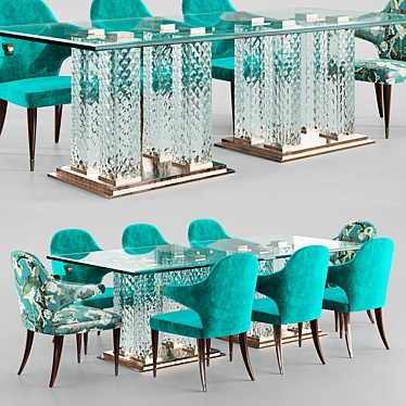 Elegant Dining Set: 3D Model 3D model image 1 