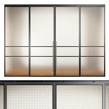 Loft Glass Partition: Contemporary Design for Modern Spaces 3D model image 1 