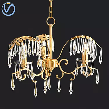 Leafy Elegance Chandelier 3D model image 1 