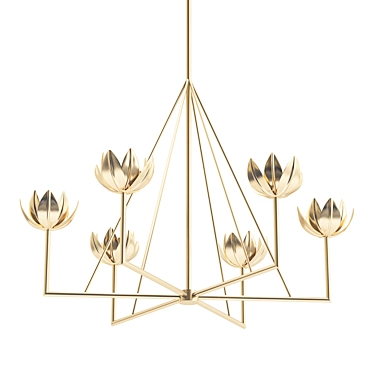 Elegant Alberto Chandelier 3D model image 1 