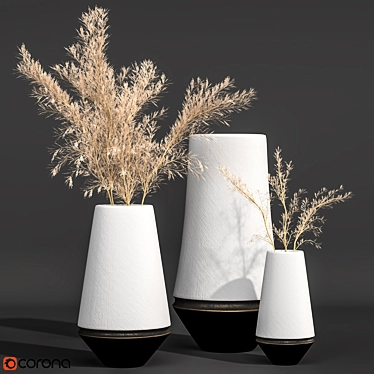 Elegant Pampas in Vase 3D model image 1 
