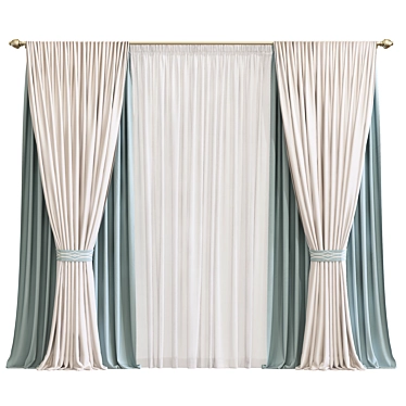 Versatile Curtain 802: Enhanced Design 3D model image 1 