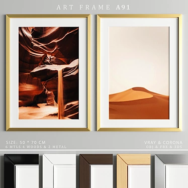 Art Frame A91: Stylish Frames for Your Artwork 3D model image 1 