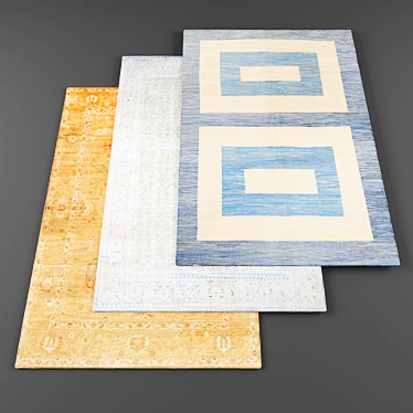 Modern High-Resolution Carpets, Set of 3 3D model image 1 