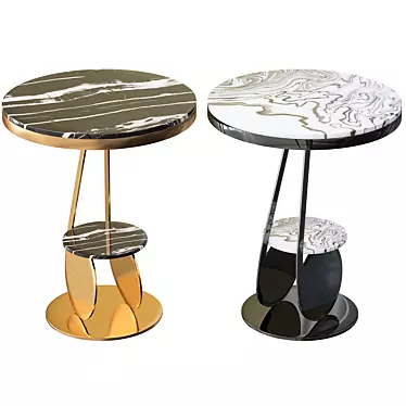Marble Storage End Table: Elegant and Functional 3D model image 1 
