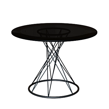 Title: Niut Glass Dining Table - Stylish Ø 120cm 3D model image 1 