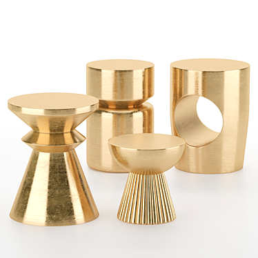 Brass Set: Stylish Side Tables 3D model image 1 