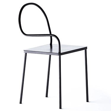 Desalto Chair: Steel-Soft Comfort 3D model image 1 